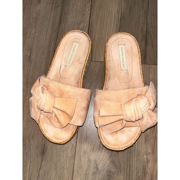 Paloma Barcelo Isabelle Wedge Platform Sandals Dust Pink Size 6 - Picture 4 of 11